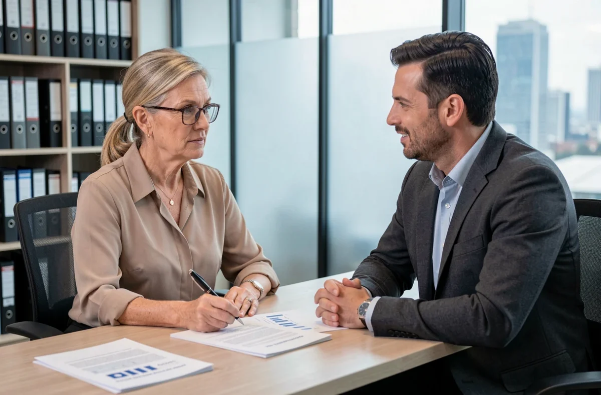 Femme en consultation avec un conseiller financier pour anticiper et planifier sa retraite
