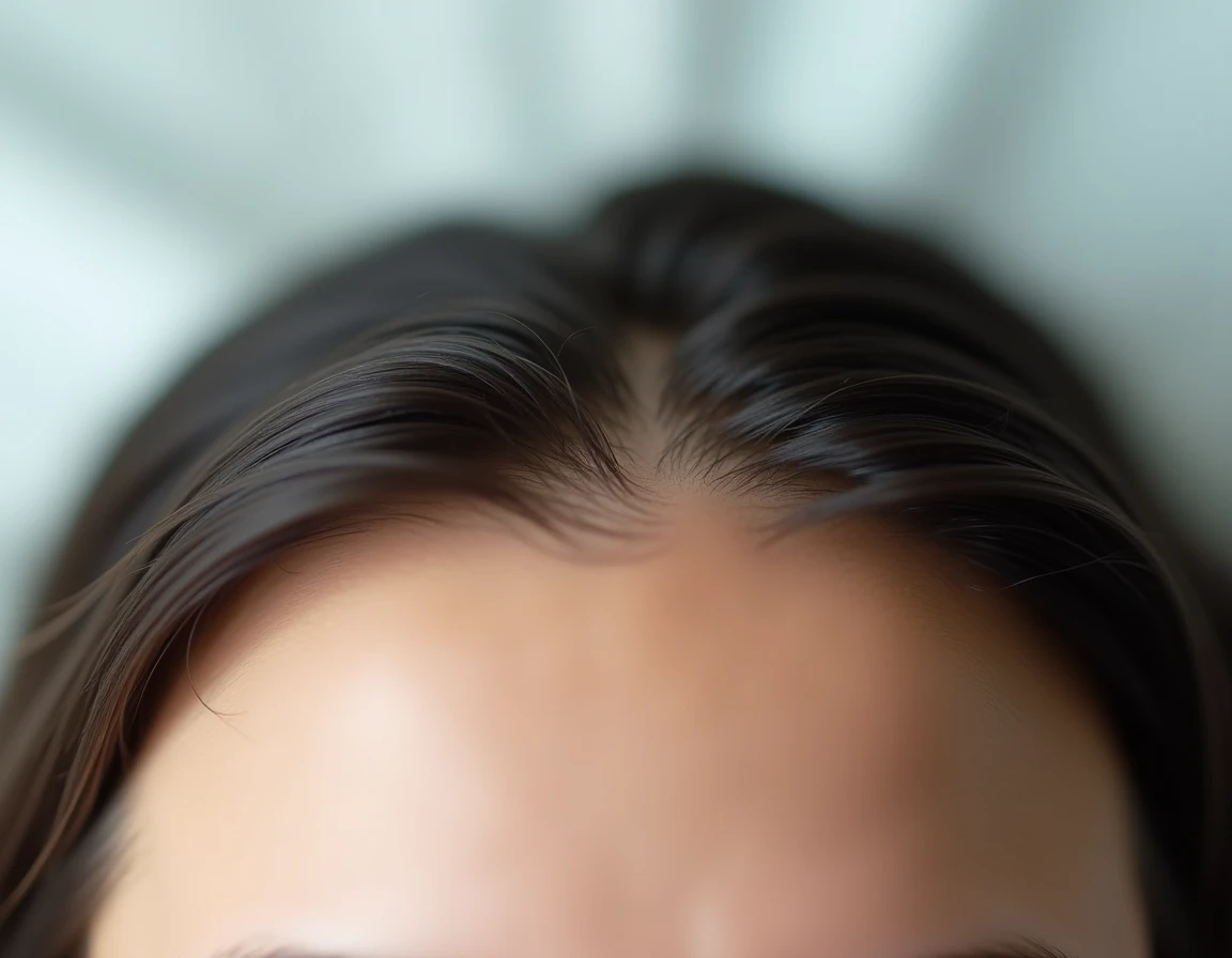 Gros plan sur une racine de cheveux dense et saine illustrant la repousse capillaire